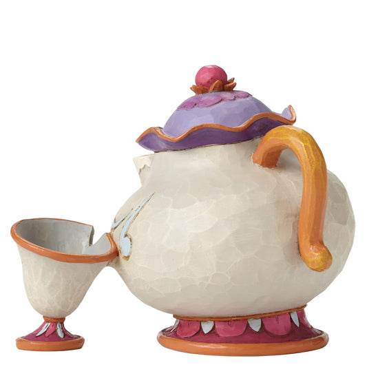 Jim Shore Disney Mrs. Potts en Chip beeldje, sfeervol Disney Traditions verzamelobject geïnspireerd op de klassieker Belle en het Beest.