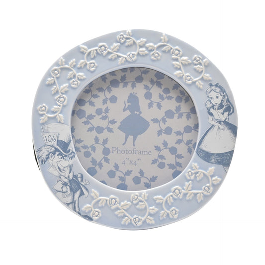 "Elegante blauwe fotolijst geïnspireerd op Alice in Wonderland"