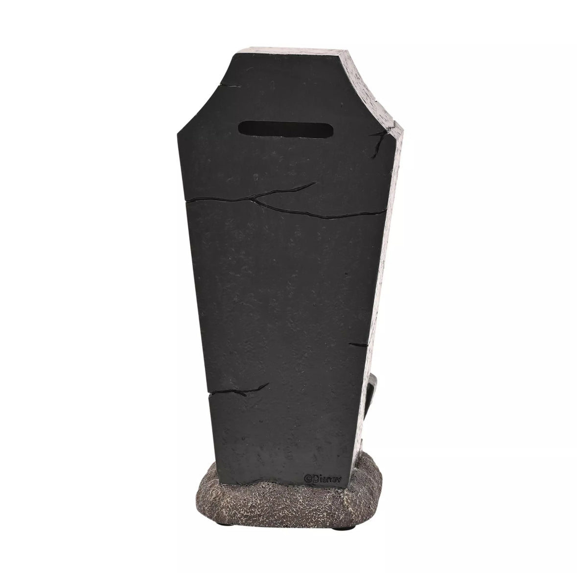 Spaarpot in de vorm van een doodskist uit The Nightmare Before Christmas, met Jack Skellington en sleuf aan de bovenkant voor munt- en papiergeld.