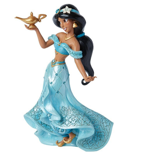 Jim Shore Jasmine Deluxe beeld met traditionele folk art-details, Disney Traditions verzamelbeeld van prinses Jasmine.