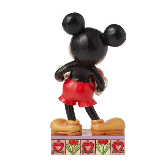 Jim Shore Disney Mickey Mouse met hart beeldje, sfeervol Disney Traditions decoratiebeeld voor liefhebbers en verzamelaars.