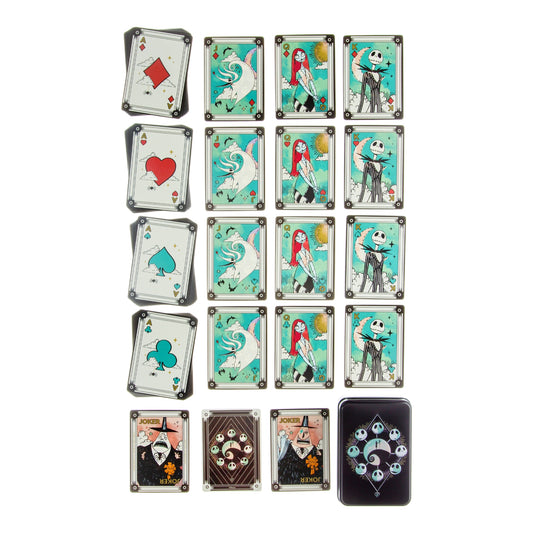 Betoverende spelkaarten geïnspireerd op de wereld van Tim Burton's Nightmare Before Christmas.