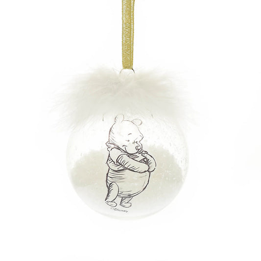 Winnie de Poeh set van 2 Kerstballen met Veren