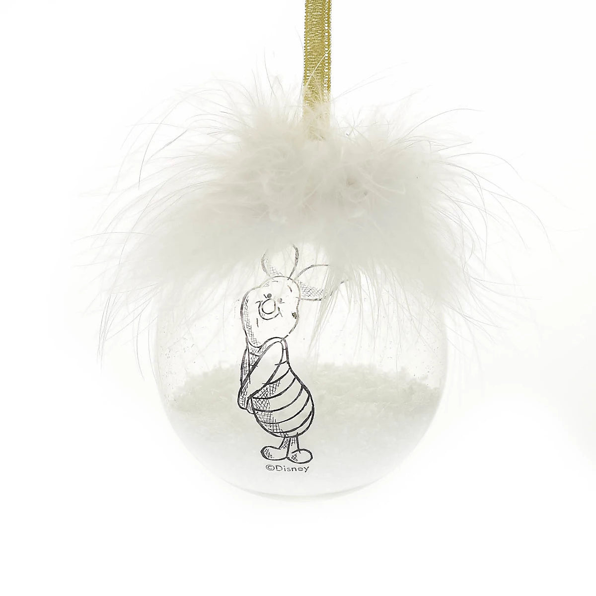 Winnie de Poeh set van 2 Kerstballen met Veren