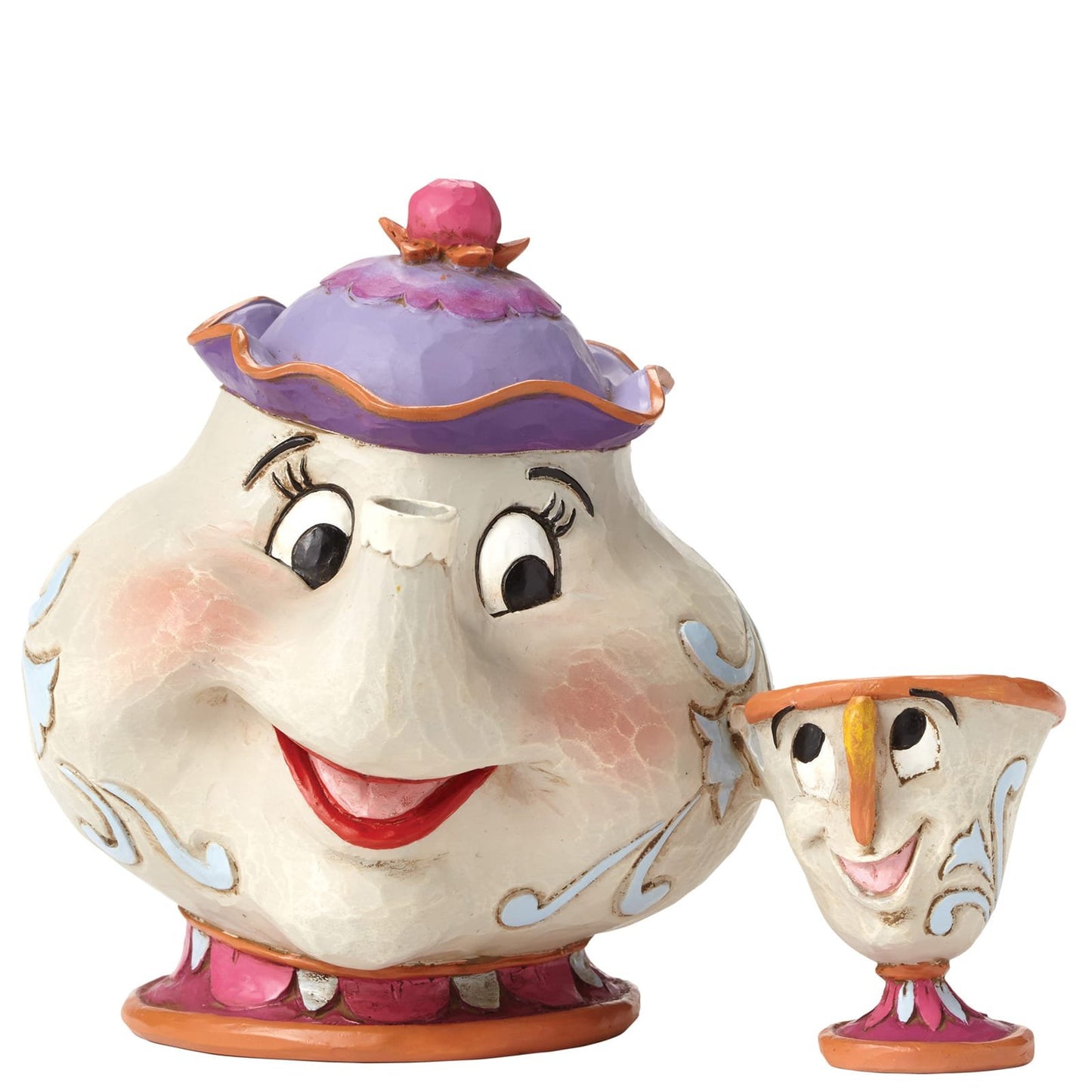 Disney Traditions Mrs. Potts & Chip beeld van Jim Shore, handbeschilderd Belle en het Beest verzamelbeeld met Mevrouw Potts en Barstje.