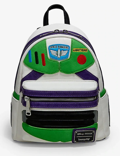 Rugzak geïnspireerd op Buzz Lightyear met verstelbare schouderbanden en ritssluitingen.