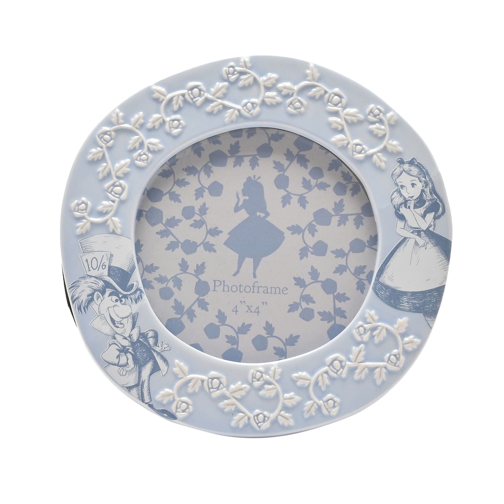 "Elegante blauwe fotolijst geïnspireerd op Alice in Wonderland"