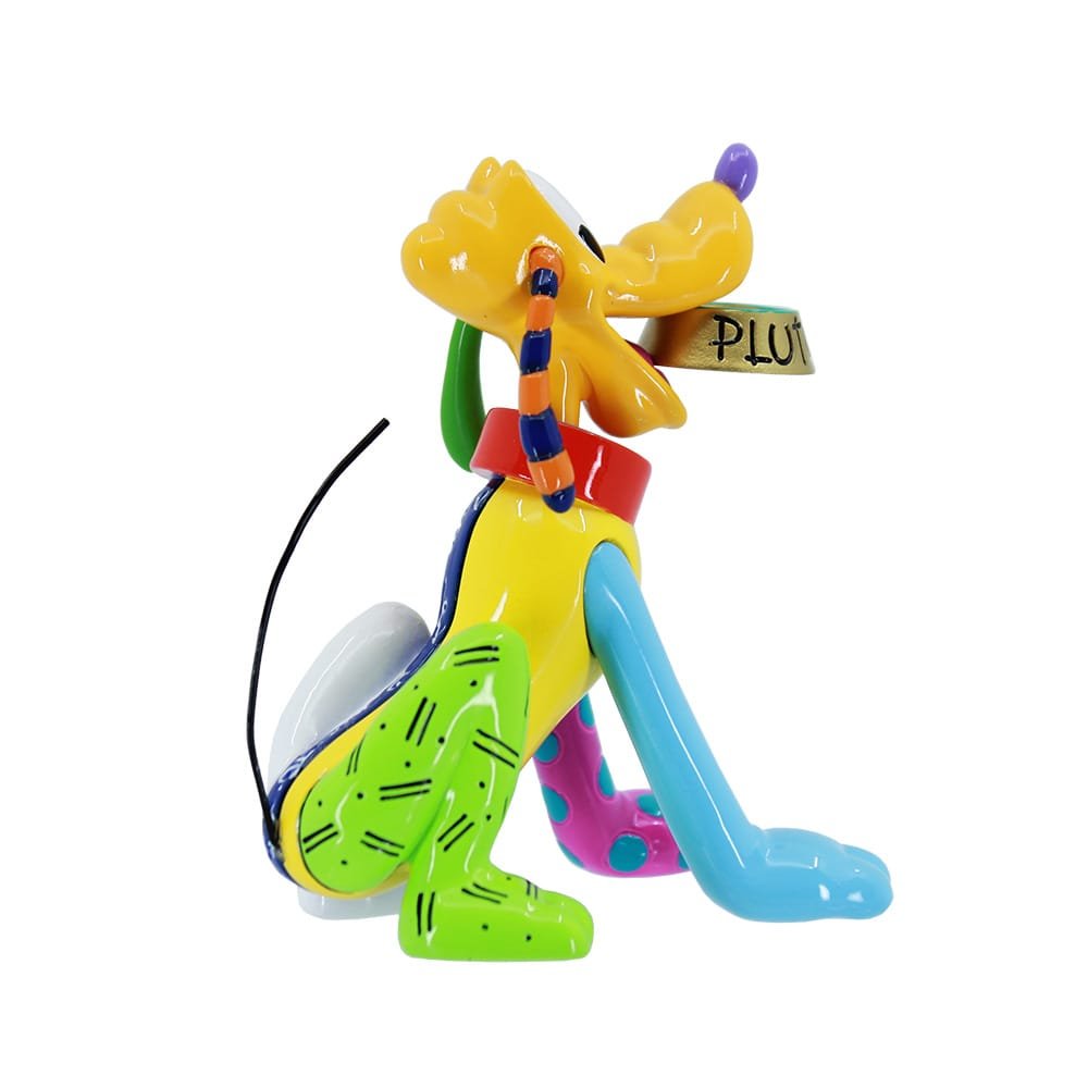 Romero Britto Pluto miniatuur – kleurrijk handbeschilderd Disney beeldje van gietsteen in giftbox.