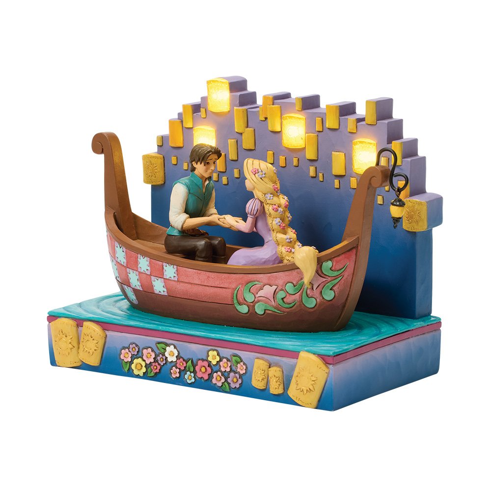 Disney Traditions Rapunzel en lantaarns beeld, handgemaakt Jim Shore decoratiebeeldje met details uit de film Rapunzel.