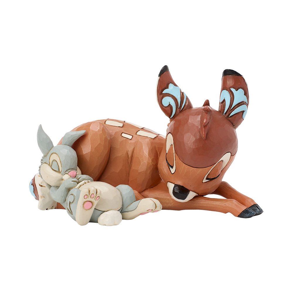 Disney Traditions Bambi en Stampertje Sleepy beeldje van Jim Shore met slapende Disney-vrienden en handgeschilderde details.