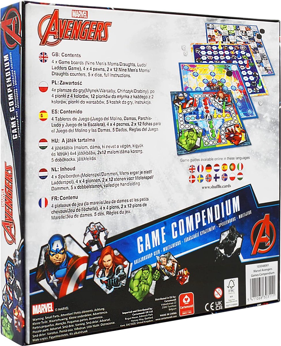Marvel Avengers bord- en kaartspellen in één complete spellendoos
