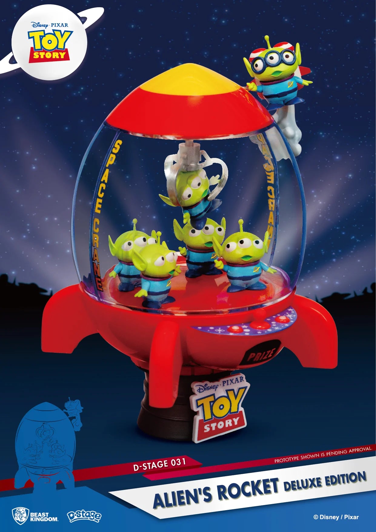 east Kingdom Toy Story drie-ogige aliens Deluxe diorama met rocket claw machine scène