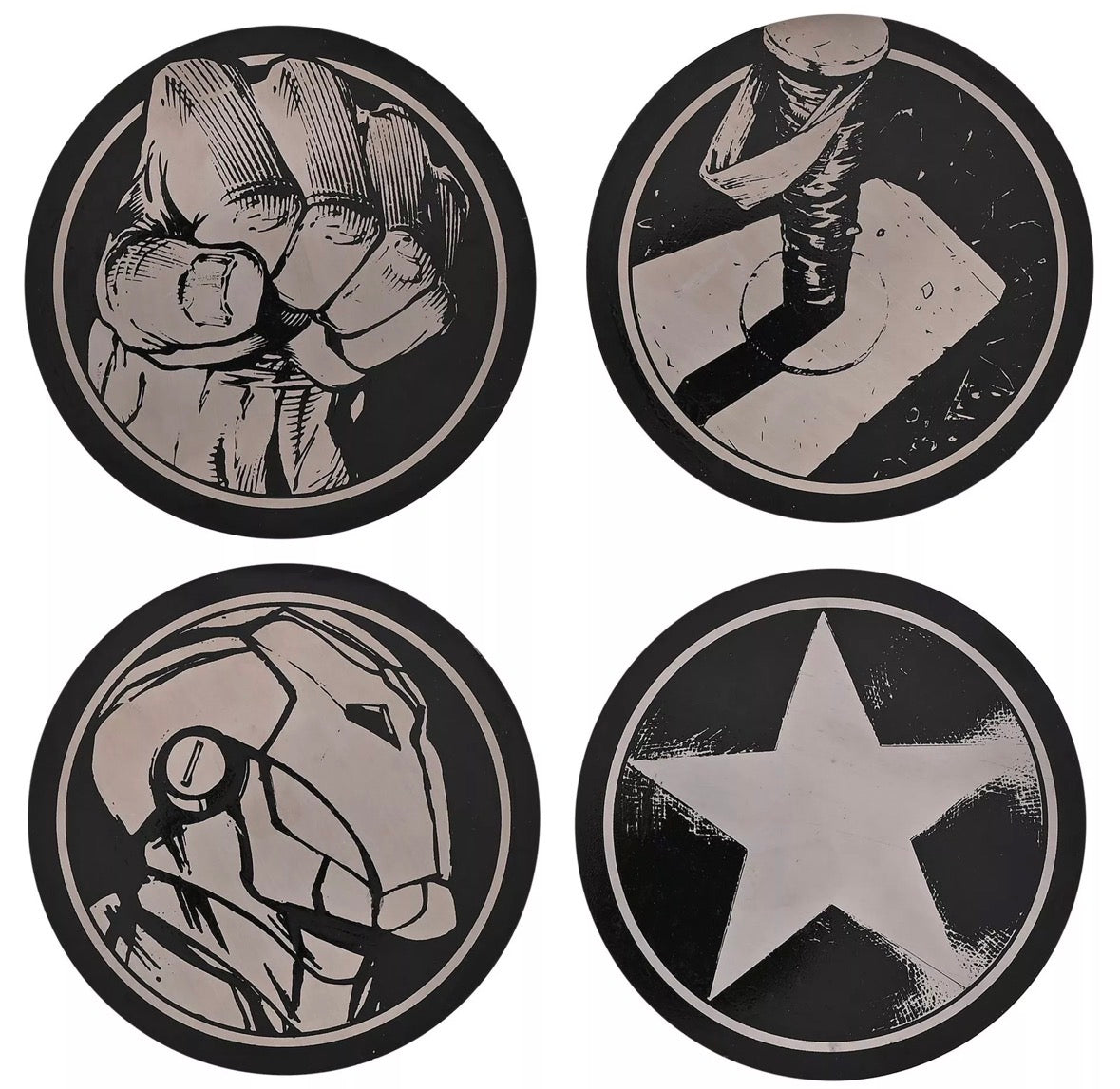 Marvel The Avengers set van 4 Ronden Onderzetters - [shop_namen] - [product-type] 