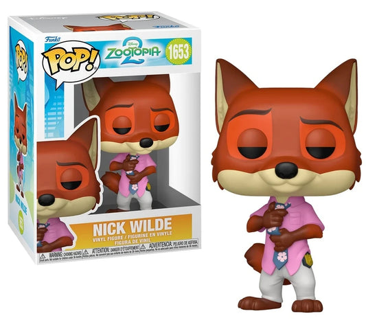 POP Disney N° 1653 Nick Wilde – Funko vinylfiguur van de slimme vos uit Zootopia 2, collectible voor Disney-fans en verzamelaars.