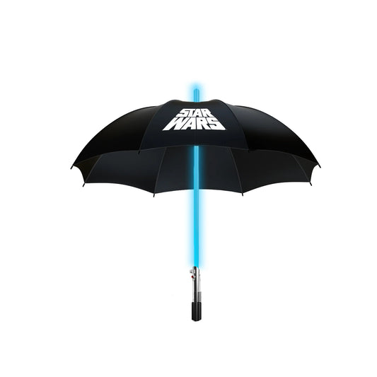 Star Wars Luke Skywalker premium paraplu met lichtzwaard-handvat, duurzaam en waterafstotend, ideaal voor fans en verzamelaars.