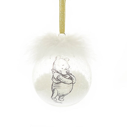 Winnie de Poeh set van 2 Kerstballen met Veren